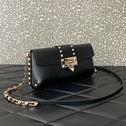 kitlife VALENTINO GARAVANI Rockstud brushed-leather shoulder bag Black - 26x13x7cm - 2