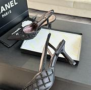 Kitlife Chanel Black Satin CC Beads Embellished Slingback Pumps - 3