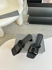kitlife balenciaga black sheep leather dutyfree sandal black 6cm - 3