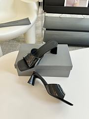 kitlife balenciaga black sheep leather dutyfree sandal black 6cm - 2