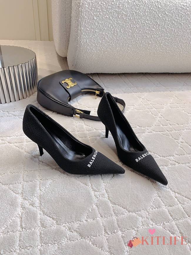 kitlife Balenciaga Knife 80MM Pumps Women Knit Black - 1