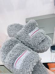 Kitlife BALENCIAGA FURRY SLIDE gray - 4