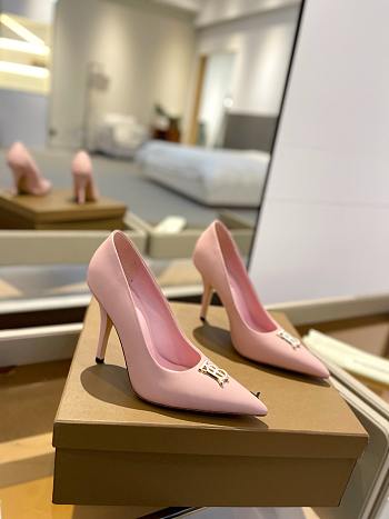 kitlife BURBERRY Leather TB Monogram Pumps 40 Pink