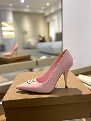 kitlife BURBERRY Leather TB Monogram Pumps 40 Pink - 5