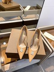kitlife BURBERRY Leather TB Monogram Pumps 40 brown - 5