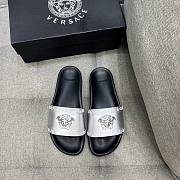 Versace Men's silver The Medusa Slip-on Sandals - 1