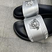 Versace Men's silver The Medusa Slip-on Sandals - 6