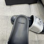 Versace Men's silver The Medusa Slip-on Sandals - 5
