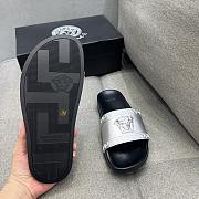 Versace Men's silver The Medusa Slip-on Sandals - 4