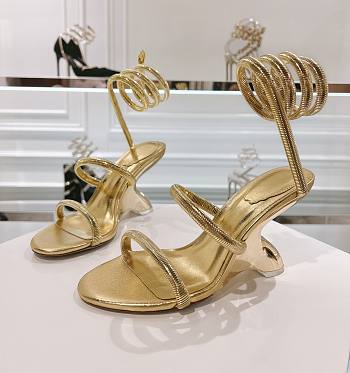 kitlife Rene Caovilla  SYMPHONY MIRRORED GOLD SANDAL 105 