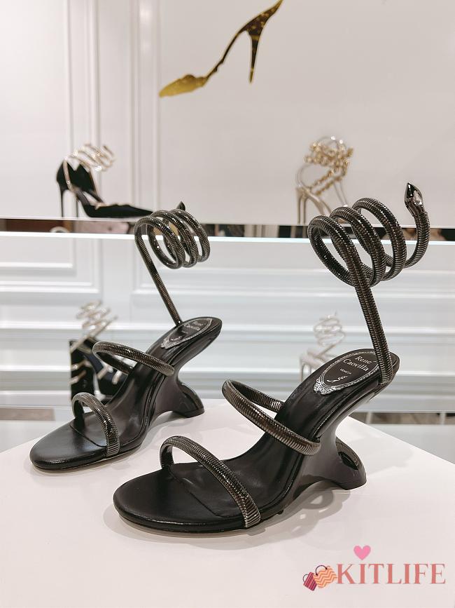 kitlife Rene Caovilla SYMPHONY MIRRORED Black SANDAL 105 - 1