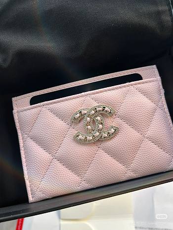 Kitlife Chanel card holder pink pastel 7.5x11x0.5cm