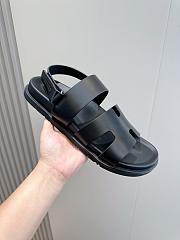 kitlife Hermes Men's Genius Sandals In Black Calfskin  - 6