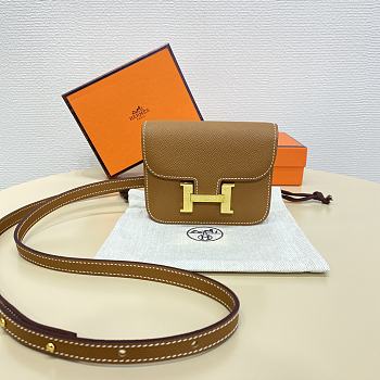 Kitlife Hermes Constance Slim mini bag gold brown - L12.4/H10.2/D3cm