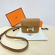 Kitlife Hermes Constance Slim mini bag silver brown - L12.4/H10.2/D3cm - 1