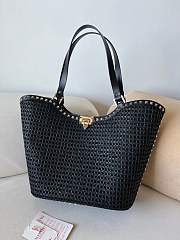 kitlife Valentino Garavani Rockstud Rafia shopping black bag - 31x30x13.5 cm - 1