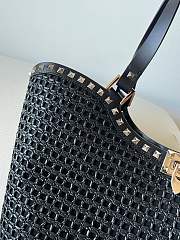 kitlife Valentino Garavani Rockstud Rafia shopping black bag - 31x30x13.5 cm - 5