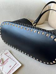kitlife Valentino Garavani Rockstud Rafia shopping black bag - 31x30x13.5 cm - 2