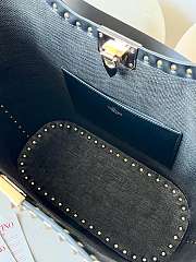 kitlife Valentino Garavani Rockstud Rafia shopping black bag - 31x30x13.5 cm - 4