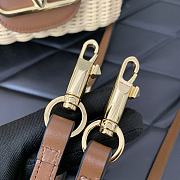 Kitlife Valentino Garavani  Leather and raffia crossbody bag brown - 22x9x17cm - 4