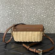 Kitlife Valentino Garavani  Leather and raffia crossbody bag brown - 22x9x17cm - 3