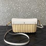 Kitlife Valentino Garavani Leather and raffia crossbody bag white - 22x9x17cm - 3