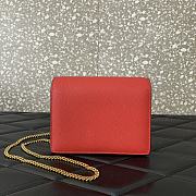 kitlife Valentino Garavani VLogo Signature grainy calfskin wallet with chain red - 17.5x8x13cm - 2