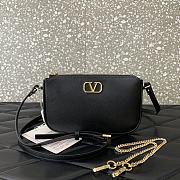 Valentino Garavani Black Leather Crossbody Bag - 20.5x10.5x5cm - 1