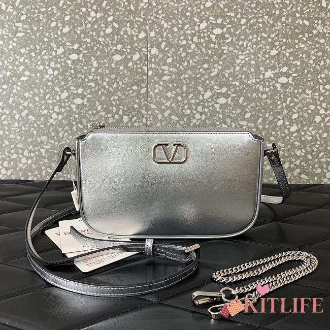 Valentino Garavani silver Leather Crossbody Bag - 20.5x10.5x5cm - 1