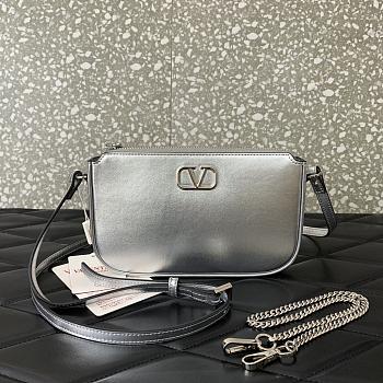 Valentino Garavani silver Leather Crossbody Bag - 20.5x10.5x5cm