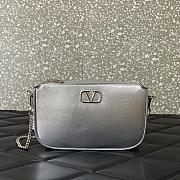 Valentino Garavani silver Leather Crossbody Bag - 20.5x10.5x5cm - 6