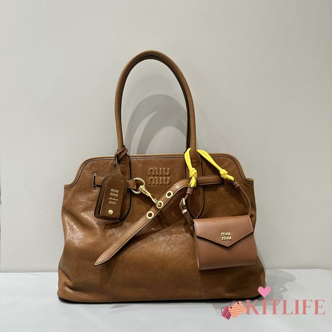 kitlife MiuMiu Aventure nappa leather bag brown - 40x13x30cm - 1