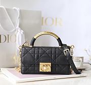 Kitlife Dior Ange Macrocannage Calfskin Mini Shoulder Bag Black - 20x12x5 cm - 1