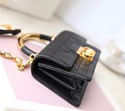 Kitlife Dior Ange Macrocannage Calfskin Mini Shoulder Bag Black - 20x12x5 cm - 2