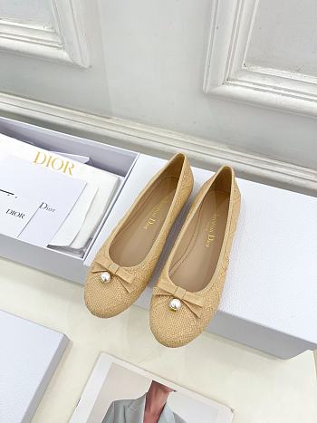 kitlife Dior Ballet Flat Beige and White Cannage Tweed