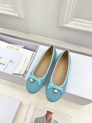 kitlife Dior Ballet Flat blue Cannage Tweed