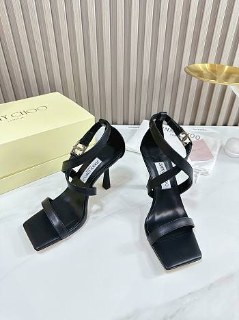 kitlife JIMMY CHOO Jessica 100 Leather Sandal In Black