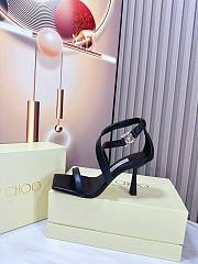 kitlife JIMMY CHOO Jessica 100 Leather Sandal In Black - 6