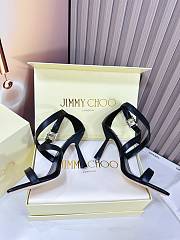 kitlife JIMMY CHOO Jessica 100 Leather Sandal In Black - 3