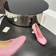 Kitlife Loewe Toy Pump in Suede and Allover Rhinestones Pink 10cm - 4