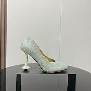 Kitlife Loewe Toy Pump in Suede and Allover Rhinestones green 10cm - 6