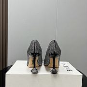 Kitlife Loewe Toy Pump in Suede and Allover Rhinestones Black 10cm - 4