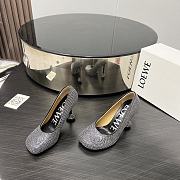 Kitlife Loewe Toy Pump in Suede and Allover Rhinestones Black 10cm - 2