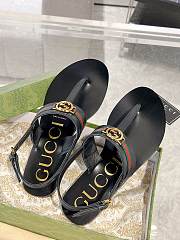 kitlife Gucci Women's Interlocking G Web sandal black - 1