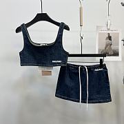 kitlife Miu Miu Women's Blue Shirts+tan top - 1