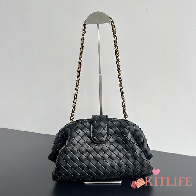 kitlife BOTTEGA VENETA Lauren 1980 Teen Leather Clutch black bag - 31.5x16.5x11cm - 1