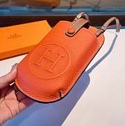 kitlife hermes Letter H leather Adjustable Strap mobile phone storage bag -21x10 cm - 4