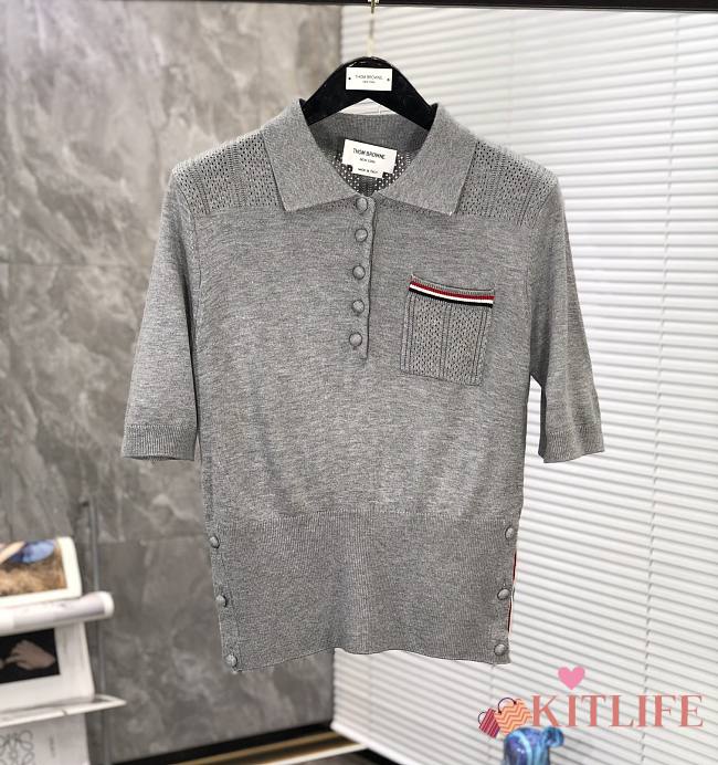 kitlife Thom browne polo gray - 1