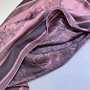 Dior Toile De Jouy Sauvage 70 Square Scarf Pink and Gray Silk Twill - 90x90cm  - 5