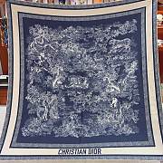 Dior Toile De Jouy Sauvage 70 Square Scarf blue and Gray Silk Twill - 90x90cm - 6